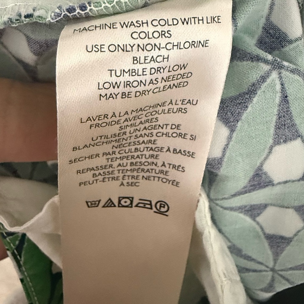 Maeve Anthropologie Poplin City Shorts Green Mod Print Womens Size 12 - Picture 10 of 11